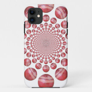 クリムゾンボルテックス:美しい赤クリケットボールアート iPhone 11 ケース