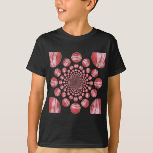 クリムゾンボルテックス:美しい赤クリケットボールアート Tシャツ