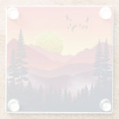 クリムゾンマウンテンランドスケープ ガラスコースター (裏面)