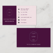 クリムゾンモダンミニマルのロゴソーシャルメディア 名刺 (正面/裏面)