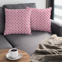 クリムゾンモダンレッド幾何学模様装飾用クッション