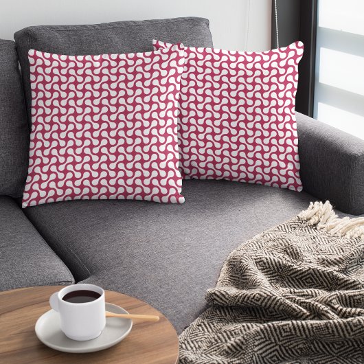 クリムゾンモダンレッド幾何学模様装飾用クッション クッション