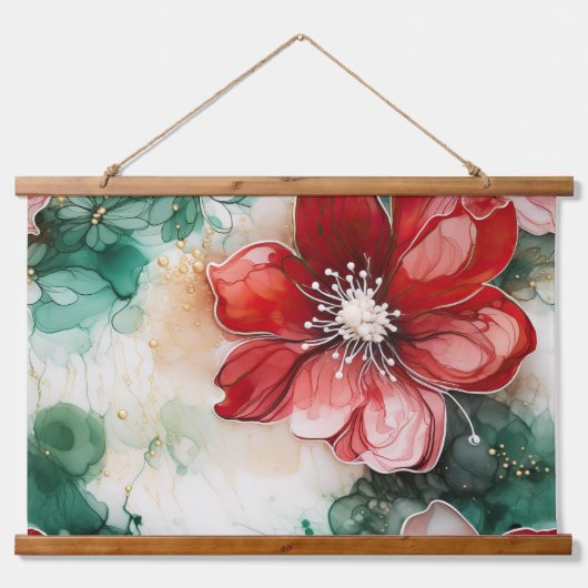 クリムゾンユレタイド開花植物学 吊り下げ型タペストリー (正面)