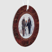 クリムゾンライトと金ゴールドフェアリーライト |家族で撮影した2枚 オーナメント (正面)