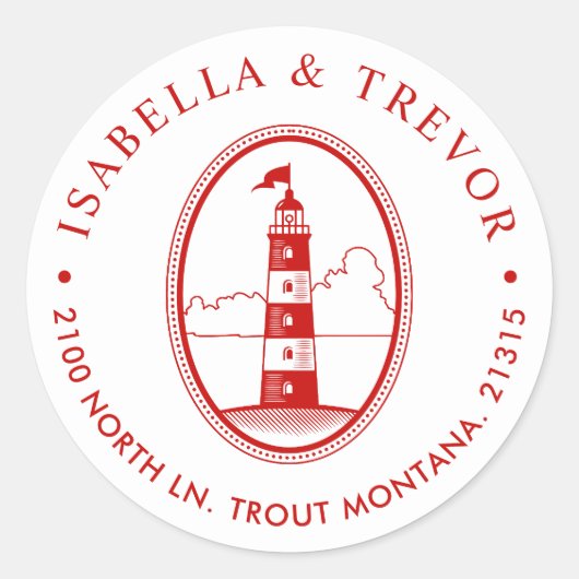 クリムゾンライトハウス |テーマ航海のクリムゾン ラウンドシール (正面)