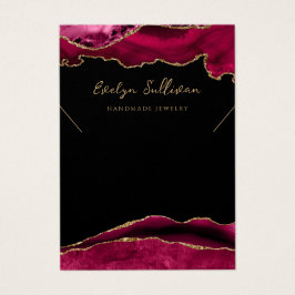 クリムゾンレッドと金ゴールド瑪瑙ネックレスディスプレイカード