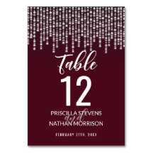 クリムゾンレッドぶら下がったのダイヤモンドライツテーブル番号