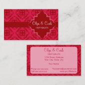 クリムゾンレッドアラベスクモロッコグラフィック 名刺 (正面/裏面)
