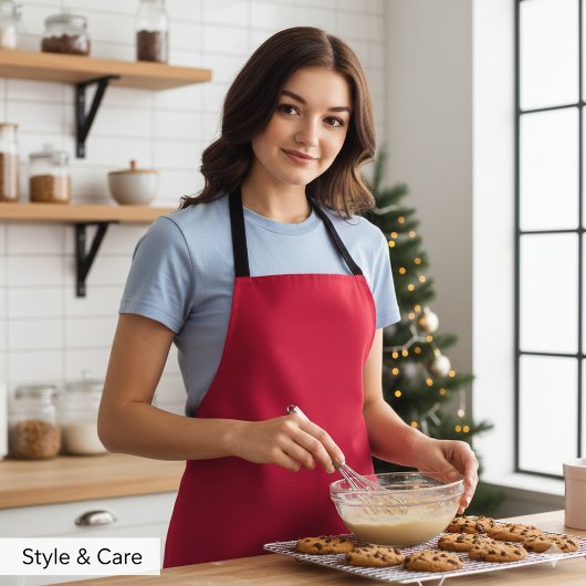 クリムゾンレッドキッチンエプロンエレガント付きしゃれている エプロン