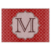 クリムゾンレッドクォーターフォイルラティガラス切断ボード カッティングボード (正面)