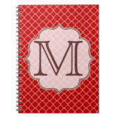 クリムゾンレッドクオターフォイルラティモノグラムノート ノートブック (正面)