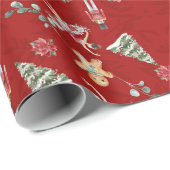 クリムゾンレッドナツクラッカー&フレンズラッピング紙 ラッピングペーパー (ロールコーナー)