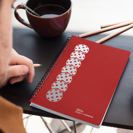 クリムゾンレッドピックルボールパーソナルウィークリー プランナー手帳