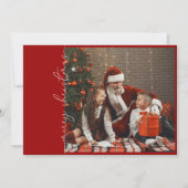 クリムゾンレッドフォトファミリークリスマスホリデーカード シーズンカード (正面)