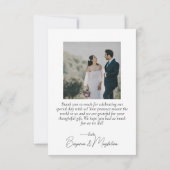 クリムゾンレッドフローラ結婚ダリアのシンプル写真 サンキューカード (裏面)