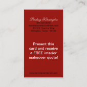 クリムゾンレッドブラックダマスク名刺 名刺 (裏面)