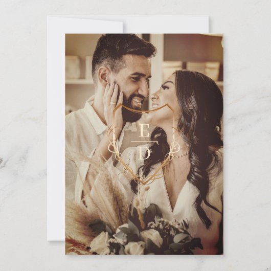 クリムゾンレッドラスト金ゴールドモノグラム写真 セーブザデート (裏面)