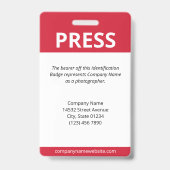 クリムゾンレッドロゴバーコードプレスID バッジ (裏面)