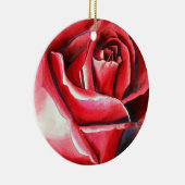 クリムゾンレッドローズウォーター色オリジナルアートマクロ セラミックオーナメント (右)