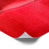 クリムゾンレッドローズオリジナルウォーターカラー絵画アート ポスター (角)