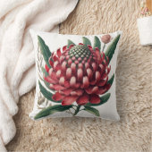 クリムゾンレッドワラタオーストラリア先住民花 クッション (ブランケット)