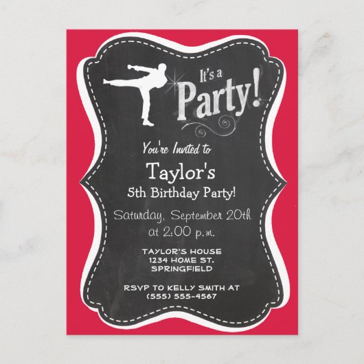 クリムゾンレッド武術アート インビテーションポストカード (正面)