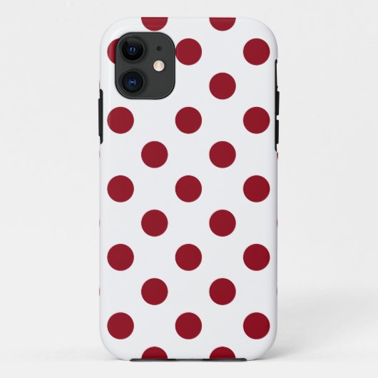 クリムゾンレッド水玉模様サークル Case-Mate iPhoneケース (裏面)