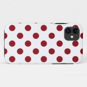 クリムゾンレッド水玉模様サークル Case-Mate iPhoneケース (裏面(横))