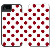 クリムゾンレッド水玉模様サークル INCIPIO iPhoneウォレットケース (フォリオオープン)