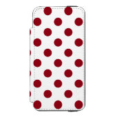 クリムゾンレッド水玉模様サークル INCIPIO iPhoneウォレットケース (フォリオ 正面)