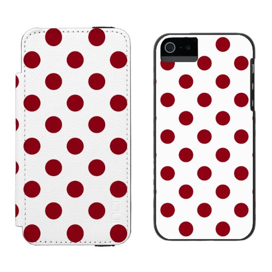 クリムゾンレッド水玉模様サークル INCIPIO iPhoneウォレットケース (並び)