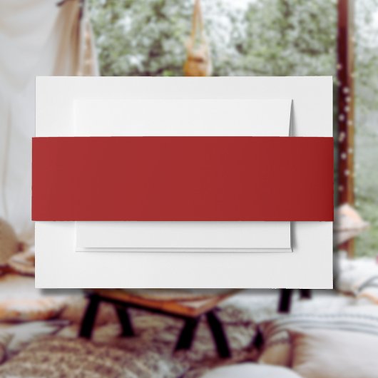 クリムゾンレッド無地のカラー |クラシック |エレガント | 招待状ベリーバンド