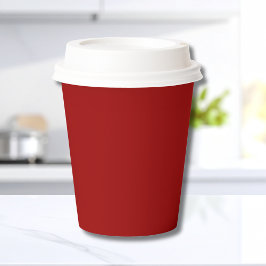 クリムゾンレッド無地のカラー |クラシック |エレガント | 紙コップ