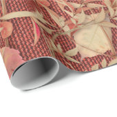 クリムゾンレッド紅葉バーラップラッピング紙 ラッピングペーパー (ロールコーナー)