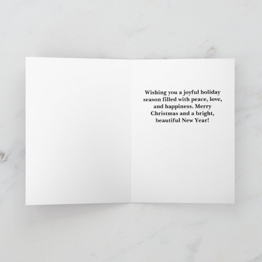 クリムゾンレッド素朴クリスマスホースリースホリデイ シーズンカード (内部)