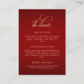 クリムゾンレッド金ゴールドモノグラムロマン結婚チーズ詳細 エンクロージャーカード (正面)