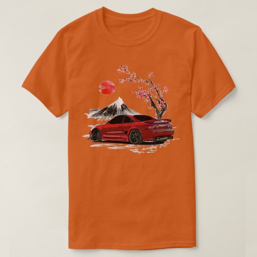 クリムゾンレッド1999 MR2とさくらんぼ花の木 Tシャツ (デザイン正面)