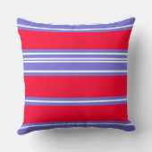 クリムゾンレッド、パープルとホワイトのストライプ装飾用クッション クッション (裏面)