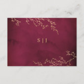 クリムゾンレッド&金ゴールドボタニカルエレガントウェディング エンクロージャーカード (裏面)