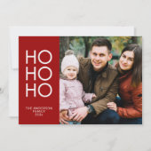 クリムゾンレッド「HO HO HO」フォトコラージュクリスマス シーズンカード (正面)