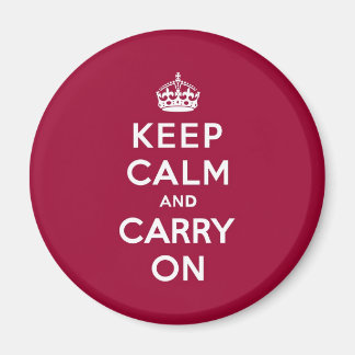 クリムゾンレッドKeep Calm and Carry On マグネット