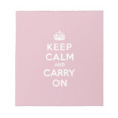 クリムゾンレッドKeep Calm and Carry On(白文字) ノートパッド (正面)