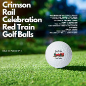 クリムゾンレールお祝いカスタムレッドトレイン誕生日 ゴルフボール