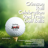 クリムゾンレールお祝いカスタムレッドトレイン誕生日 ゴルフボール