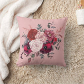 クリムゾンローズブーケ枕 クッション (ブランケット)