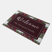 クリムゾンロータスエレガンスパターンザホワイトロータス ドアマット (アングル)