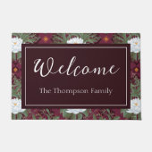 クリムゾンロータスエレガンスパターンザホワイトロータス ドアマット (正面)