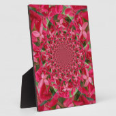 クリムゾン万華鏡のように千変万化するパターン:ブラッド・ミルクウィード・フラワーアート フォトプラーク (側面)