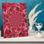 クリムゾン万華鏡のように千変万化するパターン:ブラッド・ミルクウィード・フラワーアート フォトプラーク (側面)