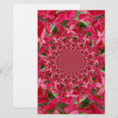 クリムゾン万華鏡のように千変万化するパターン：ブラッド・ミルクウィード・フラワーアート 便箋 (正面/裏面)